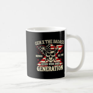 Gen X The Bad Generation Skull Retro Quote Coffee Mug