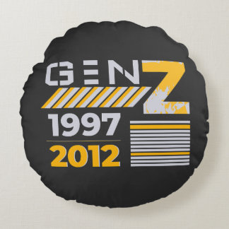 Gen Z 1997 2012 Graphic T-Shirt Design Round Pillow