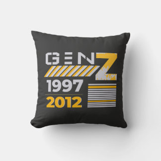 Gen Z 1997 2012 Graphic T-Shirt Design Throw Pillow