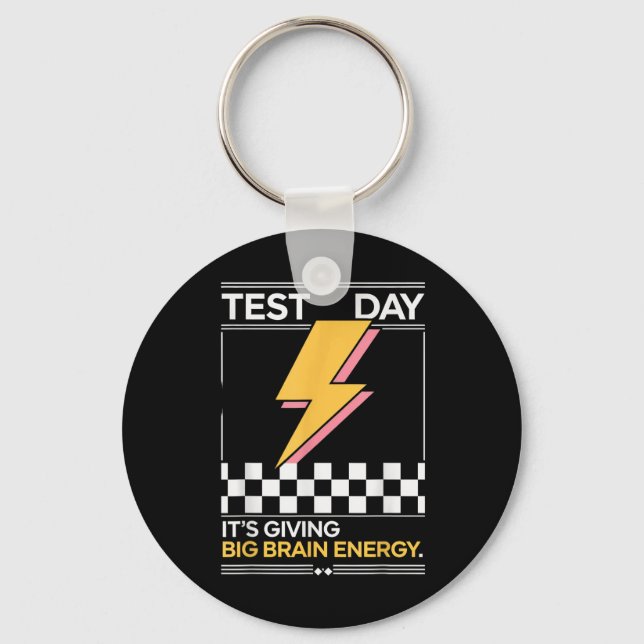 Gen Z Bruh Testing Day Teachers Its Giving Big Bra Keychain (Front)