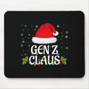 Gen Z Claus Christmas Lights Santa Pajama Family M Mouse Pad