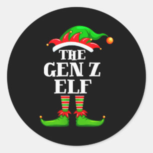 Gen Z Elf Matching Family Group Christmas Party Py Classic Round Sticker