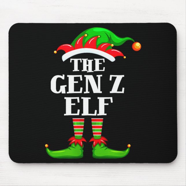Gen Z Elf Matching Family Group Christmas Party Py Mouse Pad (Front)