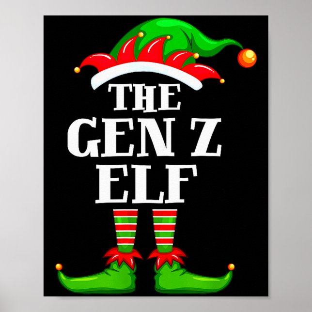 Gen Z Elf Matching Family Group Christmas Party Py Poster (Front)
