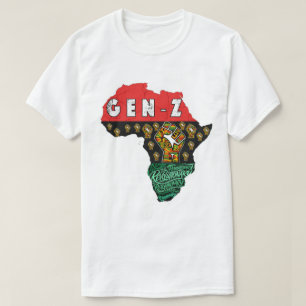 Gen Z Pan-African Revolutionary Africa Map T-shirt