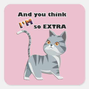 Gen Z Slang "Extra" Square Sticker