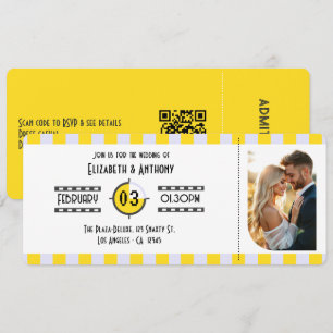 Gen Z Yellow, Lavender & White Cinema Ticket Invitation