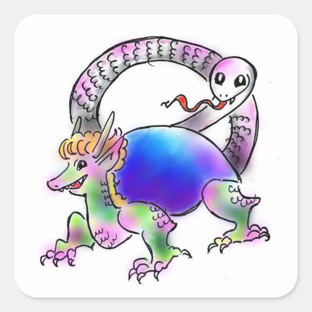 Genbu-chan Square Sticker (Front)