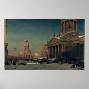 Gendarmenmarkt in Winter, 1857 Poster