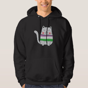 Gendequeer Flag LGBTQ Cats Pride Cat 1 Hoodie