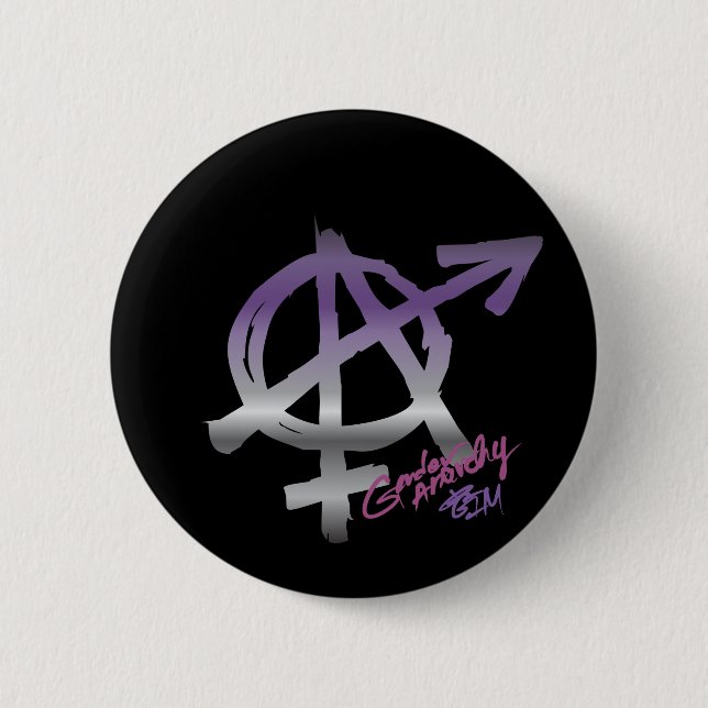 Gender Anarchy - Ace Colours - Pride Button (Front)