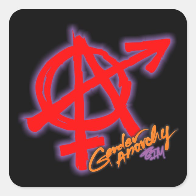 Gender Anarchy red A symbol stickers (Front)