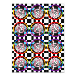 Gender Anarchy Symbol, Emblem on Chequerboard Photo Print