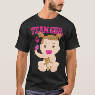 Gender Announcement Team Girl Baby Party Reveal P T-Shirt
