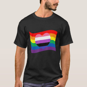 Gender Fluid Heart Flag Lgbtq Gay Rights Proud Pri T-Shirt