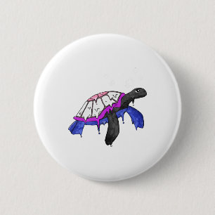 Gender Fluid Pride Flag Sea Turtle Subtle LGBTQ 2 Inch Round Button