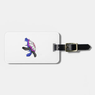Gender Fluid Pride Flag Sea Turtle Subtle LGBTQ Luggage Tag