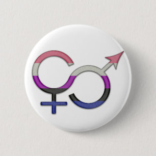 Gender Fluid Symbol 2 Inch Round Button