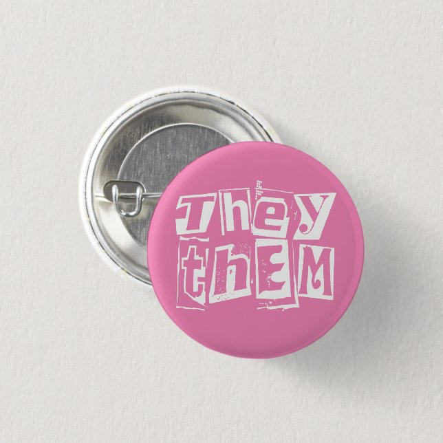Gender Identity Pronouns They Them 1 Inch Round Button (Front & Back)