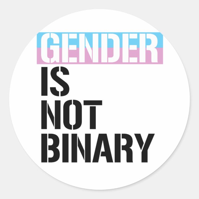 Gender is not Binary Classic Round Sticker (Front)