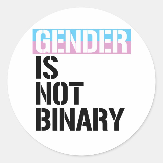 Gender is not Binary Classic Round Sticker (Front)