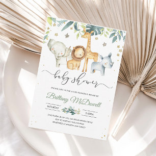 Gender Neutral A Wild one Safari Baby Shower Invitation