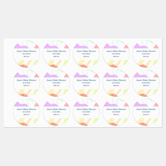 Gender neutral abstract shapes baby shower name (Sheet)