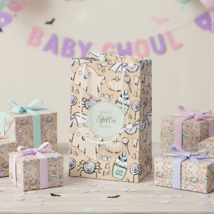 Gender Neutral Baby Halloween Pumpkin Ghost Small Gift Bag