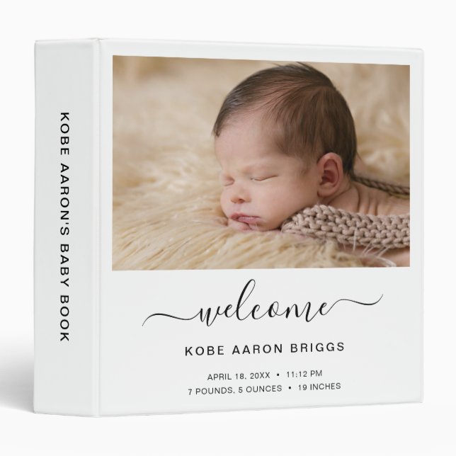 Gender Neutral Baby Photo Album Book Binder (Front/Spine)