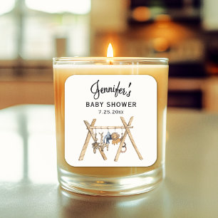 Gender Neutral Baby Shower 3-in Candle Sticker