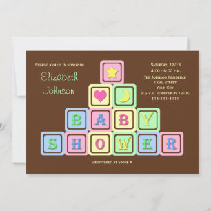 Gender Neutral Baby Shower Invitation Blocks