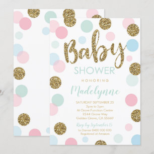 Gender Neutral Baby Shower invitation Confetti