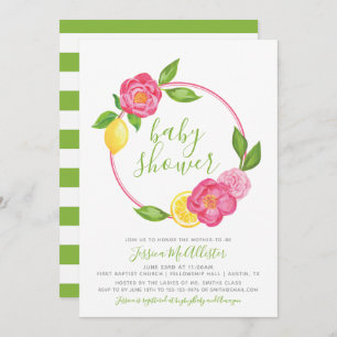 Gender Neutral Baby Shower Invitation Summer Lemon