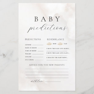 Gender Neutral Baby Shower Prediction Advice Game