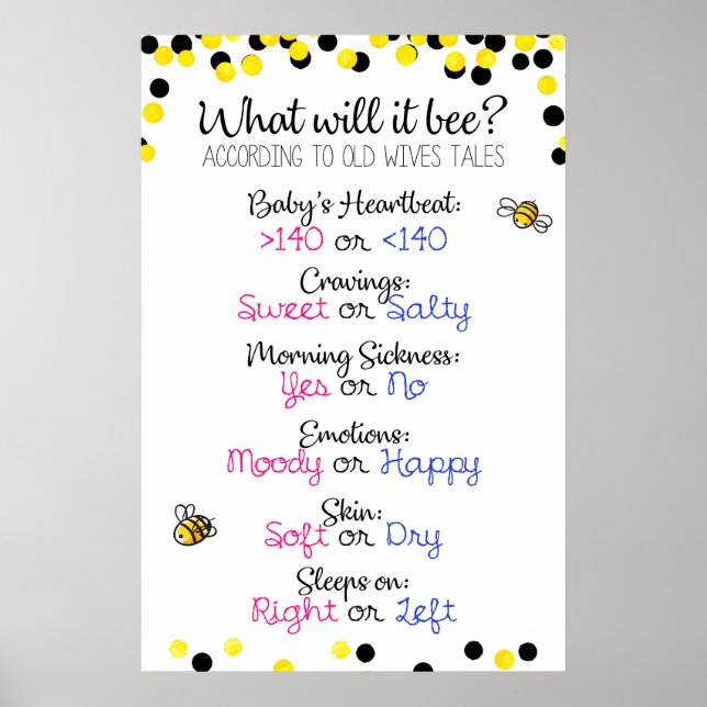 Gender neutral baby shower sign (Front)