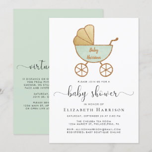 Gender Neutral Baby Shower With Virtual Option Invitation