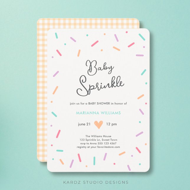 Gender Neutral Baby Sprinkle Baby Shower Invitation (Personalize this sweet Baby Sprinkle Baby Shower invitation, ideal for a gender neutral celebration)