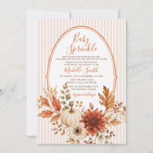Gender Neutral Baby Sprinkle Pumpkin Fall  Invitation