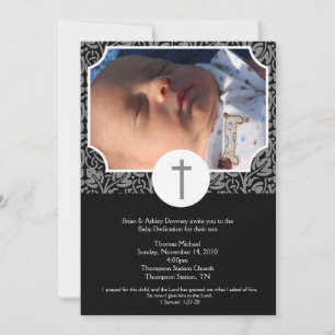Gender Neutral Baptism / Baby Dedication 5x7 photo Invitation