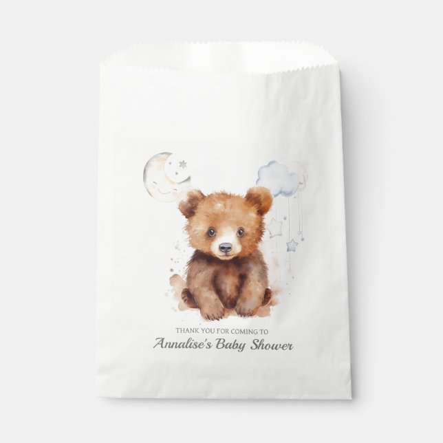Gender Neutral Bear Baby Shower Favour Bags (Front)