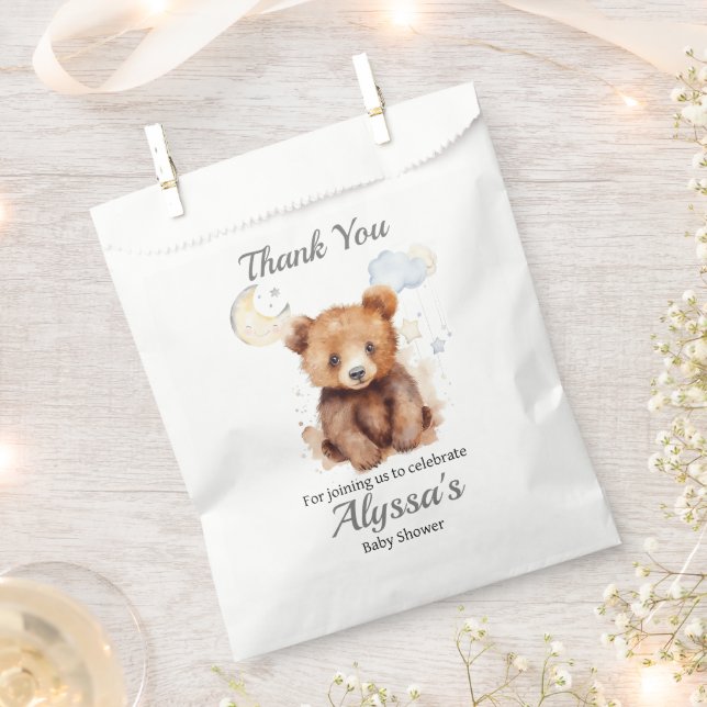Gender Neutral Bear Thank You Favour Bags (Clipped)