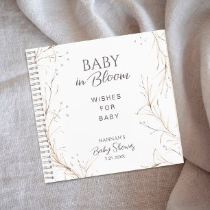 Gender-Neutral Boho Baby in Bloom Wishes for Baby Notebook