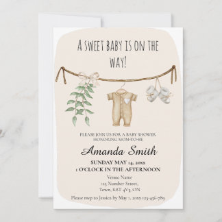Gender Neutral Boho Baby Shower Invitation