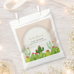 Gender Neutral Boho Cactus Arch Baby Shower Favour Bag