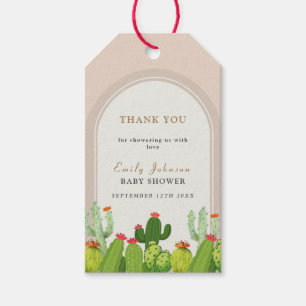 Gender Neutral Boho Cactus Arch Baby Shower  Gift Tags
