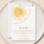 Gender-Neutral Boho Sun Baby Shower Thank You Card<br><div class="desc">This cute gender-neutral baby shower thank you card features a smiling yellow watercolor sun and stylish typography. Easily customizable. Because we create our artwork you won't find this exact image from other designers. Original Watercolor © Michele Davies.</div>