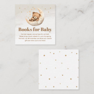 Gender Neutral Brown Teddy Bear Books for Baby Enclosure Card
