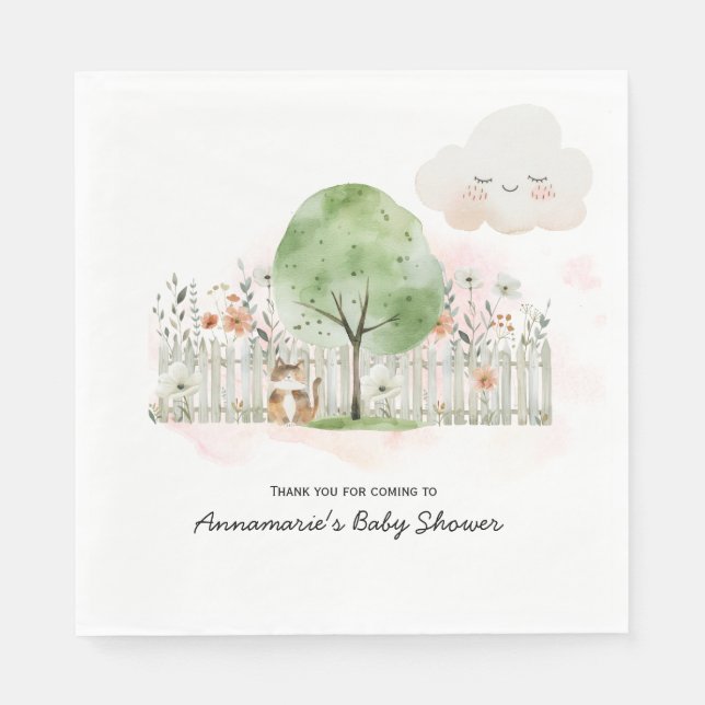Gender Neutral C Baby Shower | Paper Napkin (Front)