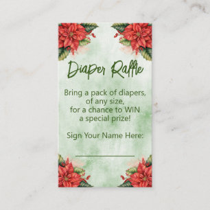 Gender Neutral Christmas Diaper Raffle Ticket Enclosure Card