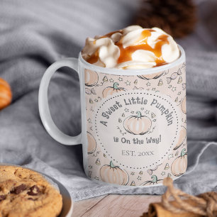 Gender Neutral Cream Little Pumpkin Mom to Be Coffee Mug